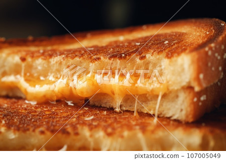 macro texture of toast with grilled cheese. macro texture of toast with grilled cheese. 107005049