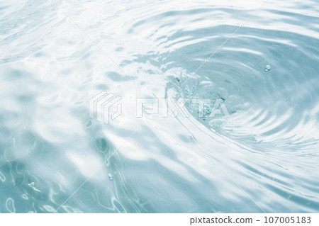 transparent blue clear water surface texture with splashes and bubbles. 107005183