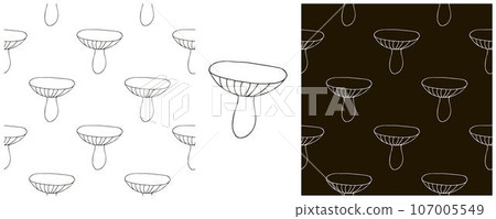 Monochrome Illustration in hand draw style. Set Seamless pattern and print. Can be used for fabric, packaging, wrapping paper and etc Monochrome Illustration in hand draw style. Set Seamless pattern and print. Can be used for fabric, packaging, wrapping paper and etc 107005549