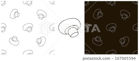 Monochrome Illustration in hand draw style. Set Seamless pattern and print. Can be used for fabric, packaging, wrapping paper and etc 107005594