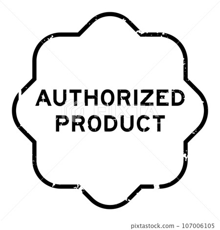 Grunge black authorized product word rubber seal stamp on white background Grunge black authorized product word rubber seal stamp on white background 107006105