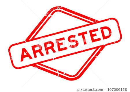 Grunge red arrested word rubber seal stamp on white background Grunge red arrested word rubber seal stamp on white background 107006158