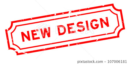 Grunge red new design word rubber seal stamp on white background Grunge red new design word rubber seal stamp on white background 107006181