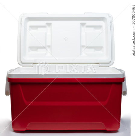 Portable red plastic cooler box 107006465