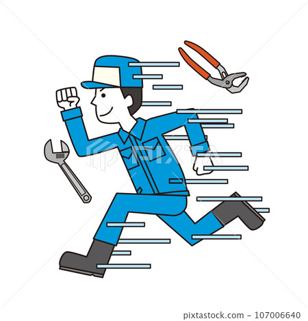 running male worker 107006640