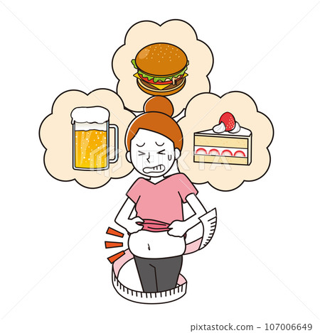 A woman who is concerned about her belly fat A woman who is concerned about her belly fat 107006649