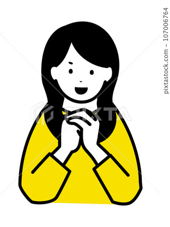 一個女人雙手合十的插圖 107006764