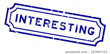 Grunge blue interesting word rubber seal stamp on white background 107007153