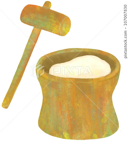 Mochi pounding pestle and mortar Mochi pounding pestle and mortar 107007830