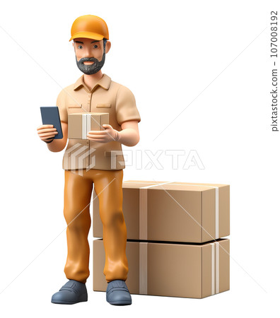 Delivery Man. Parcel delivery worker. Delivery concept. 107008192
