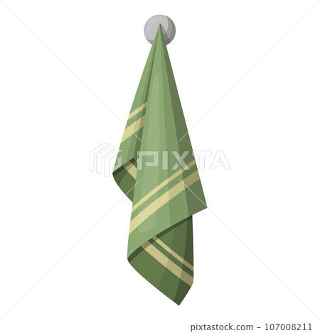 a kitchen towel is hanging on a hook. vector illustration 107008211