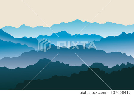 illustration the layer of the mountain with fox background. illustration the layer of the mountain with fox background. 107008412