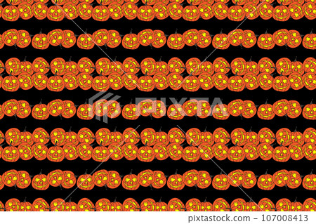 illustration the pumpkin lantern of Helloween season on black background. 107008413