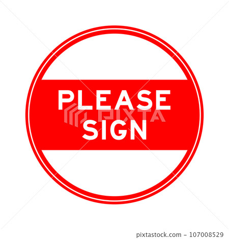 Red color round seal sticker in word please...-插圖素材 [107008529] - PIXTA圖庫