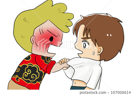 Angry middle-aged man getting involved with a man Angry middle-aged man getting involved with a man 107008814