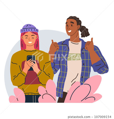 Happy people concept. Vector illustration Celebrating people make every occasion memorable Happy crowd waves and claps at passing parade Happy people cherish moments that bring joy Men and women happy 107009154