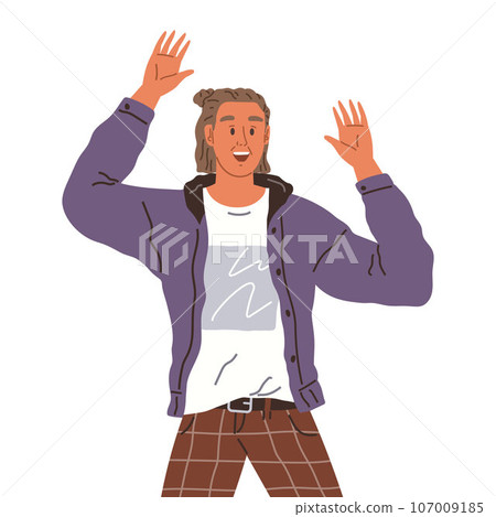 Happy people concept. Vector illustration Good teamwork friendship leads success in workplace Celebrating people make memories that last lifetime Happy man enjoys fireworks on Fourth July Happy Happy people concept. Vector illustration Good teamwork friendship leads success in workplace Celebrating people make memories that last lifetime Happy man enjoys fireworks on Fourth July Happy 107009185