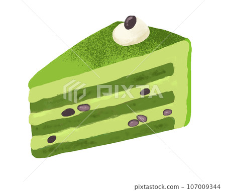 蛋糕插畫抹茶蛋糕 107009344