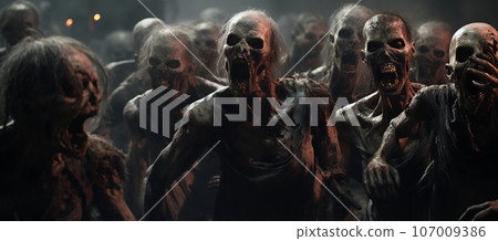 Halloween zombie costume event 107009386