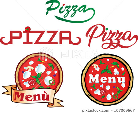 Vector collection of Pizza elements and icons 107009667