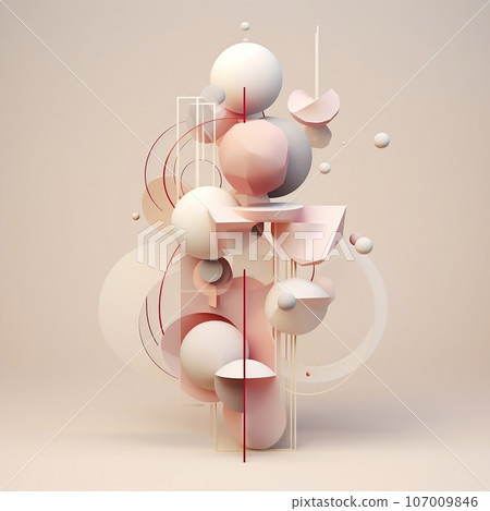 3d geometric shapes and objects in a modern and geometric style, light beige and magenta. Lively movement portrayal, surrealism-inspired, balance, poured, bauhaus photography, organic forms, muted 3d geometric shapes and objects in a modern and geometric style, light beige and magenta. Lively movement portrayal, surrealism-inspired, balance, poured, bauhaus photography, organic forms, muted 107009846