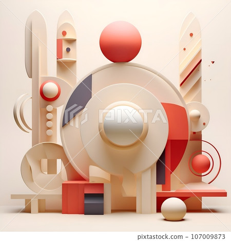 3d geometric shapes and objects in a modern and geometric style, light beige and magenta. Lively movement portrayal, surrealism-inspired, balance, poured, bauhaus photography, organic forms, muted 3d geometric shapes and objects in a modern and geometric style, light beige and magenta. Lively movement portrayal, surrealism-inspired, balance, poured, bauhaus photography, organic forms, muted 107009873