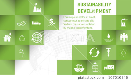 Template design for Sustainability development and Global Green Industries Business concept 107010546