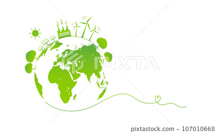 Green Business template and background for World environment day, Eco friendly, Green sustainability 107010668