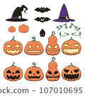 Halloween pumpkin and bat material set 107010695