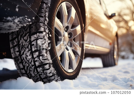 Winter traveling by car. Winter traveling by car. 107012050