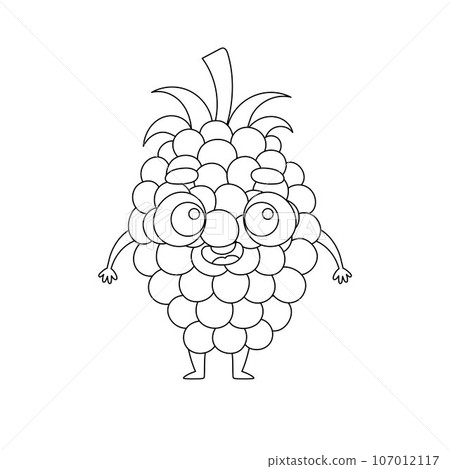 Coloring page funny blackberry. Coloring book for kids. Educational activity for preschool years kids and toddlers with cute animal. Vector illustration 107012117