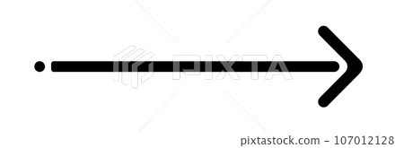 Black arrow pointing right. Arrow shape element. Vector 107012128
