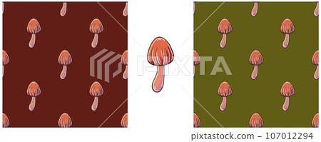 Illustration in hand draw style. Set Seamless pattern and print. Can be used for fabric, packaging, wrapping paper and etc Illustration in hand draw style. Set Seamless pattern and print. Can be used for fabric, packaging, wrapping paper and etc 107012294