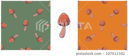 Illustration in hand draw style. Set Seamless pattern and print. Can be used for fabric, packaging, wrapping paper and etc Illustration in hand draw style. Set Seamless pattern and print. Can be used for fabric, packaging, wrapping paper and etc 107012302