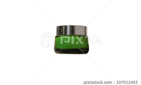 green glass can for cream on a white background green glass can for cream on a white background 107012403