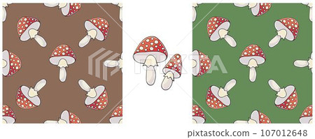Illustration in hand draw style. Set Seamless pattern and print. Can be used for fabric, packaging, wrapping paper and etc Illustration in hand draw style. Set Seamless pattern and print. Can be used for fabric, packaging, wrapping paper and etc 107012648