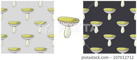 Illustration in hand draw style. Set Seamless pattern and print. Can be used for fabric, packaging, wrapping paper and etc 107012712
