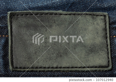 Empty grey leather patch background 107012940