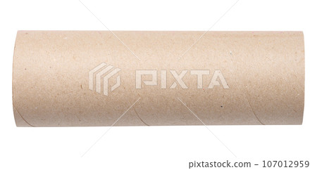 Paper towel tube on white isolated background Paper towel tube on white isolated background 107012959