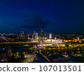 Panorama of the business center of Vilnius city at night 107013501