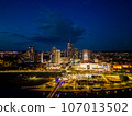 Panorama of the downtown of Vilnius city at night 107013502
