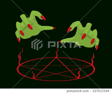 Witch Hands Casting Magic Spell 107013584