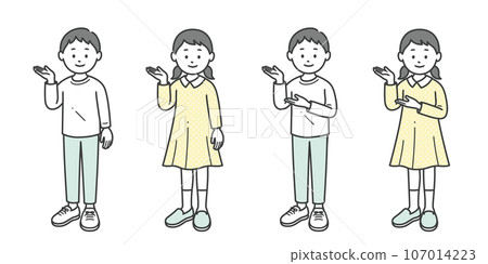Boys and girls giving guidance diagonally Boys and girls giving guidance diagonally 107014223