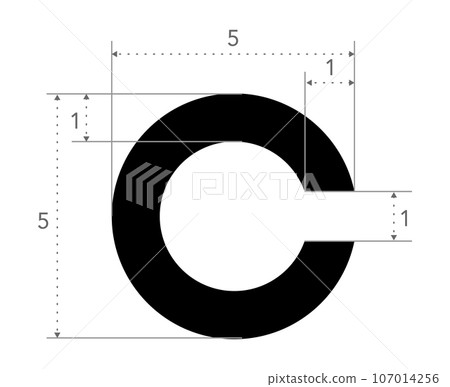 Landolt C Eye Test Chart broken ring medical illustration character symbol diagram. Japanese vision test line vector Landolt C Eye Test Chart broken ring medical illustration character symbol diagram. Japanese vision test line vector 107014256