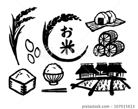 Rice illustration set 107015813