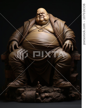 Fat ugly orc giant fairy tale character. AI Fat ugly orc giant fairy tale character. AI 107016336