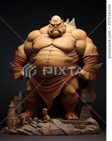 Fat ugly orc giant fairy tale character. AI Fat ugly orc giant fairy tale character. AI 107016349