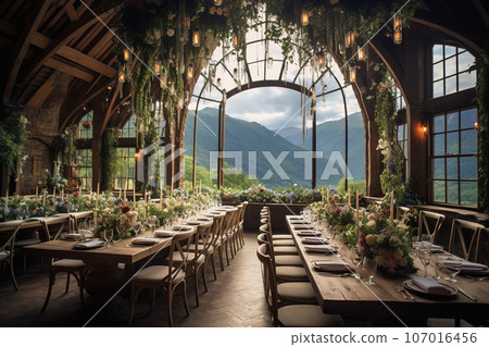 Luxury wedding venue in mountain lodge with amazing view 107016456