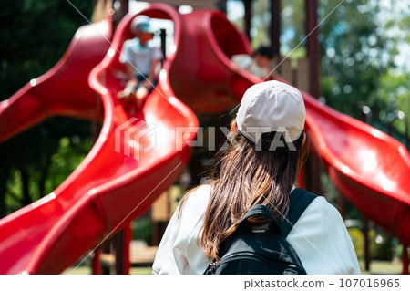 park, parks, playground slide 107016965