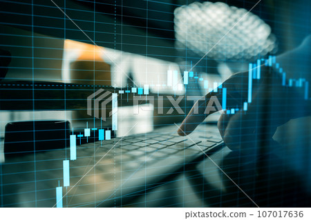 Stock market or forex trading graph work desk background 107017636
